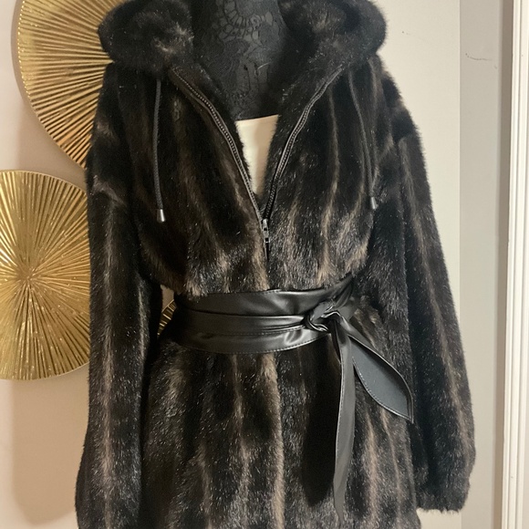 *Hooded Faux Mink Jacket* - Picture 1 of 7